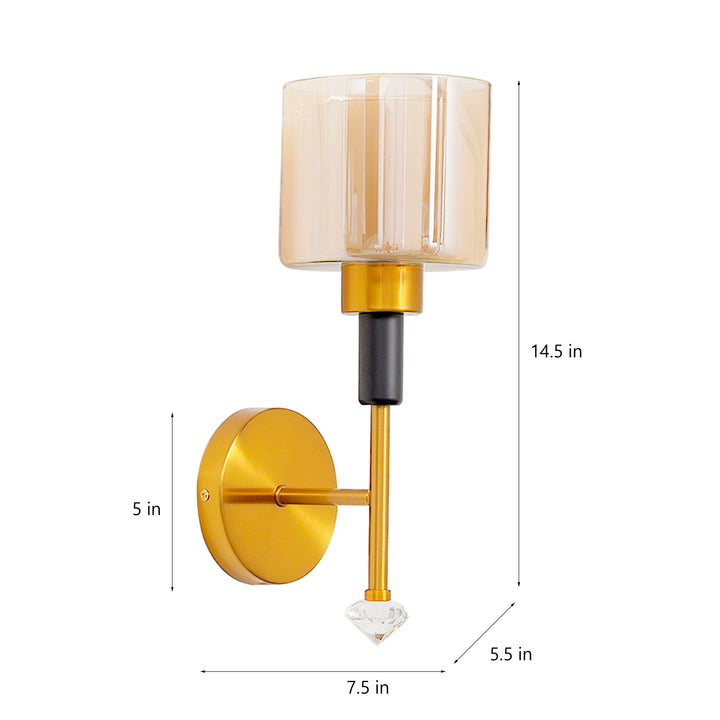 BOMBAZINE Single Light Glass and Metal Wall Light