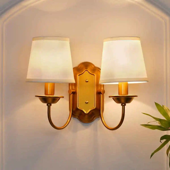 Caden Dual Light Antique Brass Wall Light