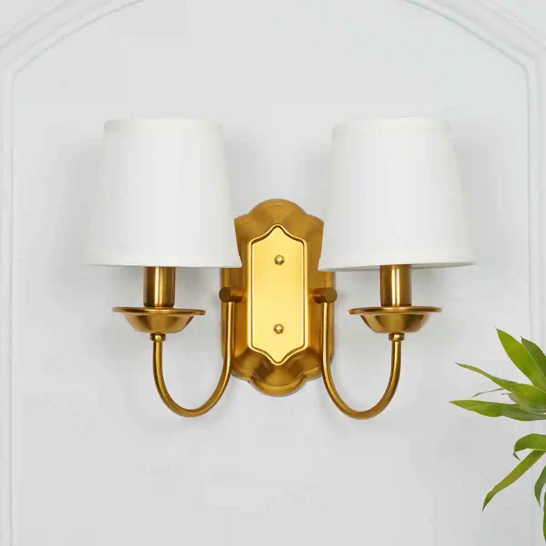 Caden Dual Light Antique Brass Wall Light