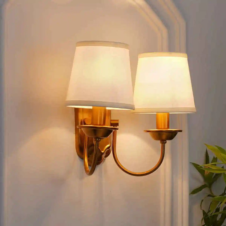 Caden Dual Light Antique Brass Wall Light