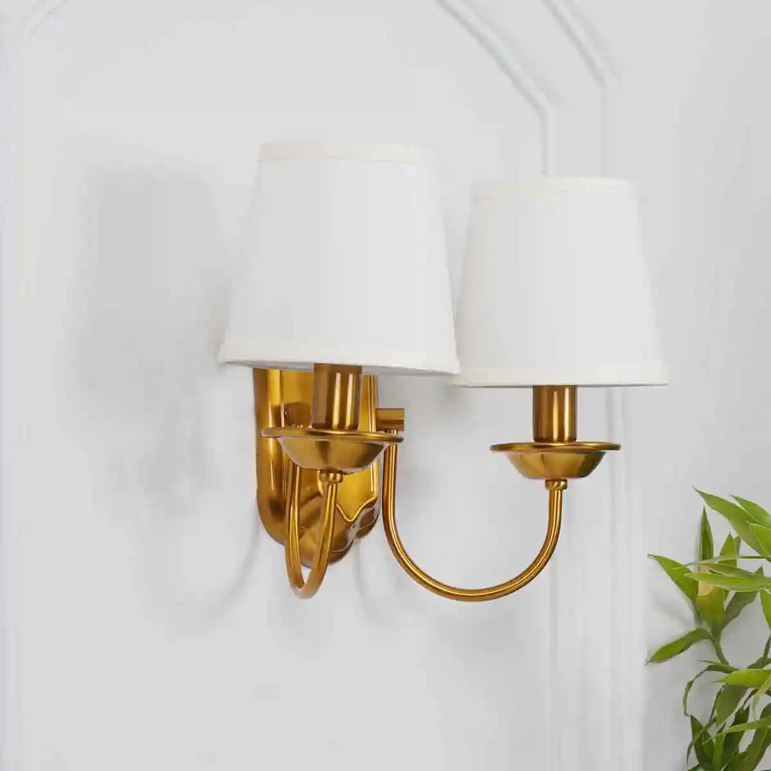 Caden Dual Light Antique Brass Wall Light