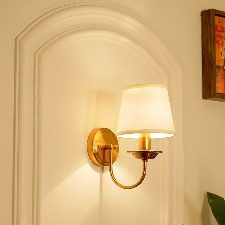 CADEN Single Light Antique Brass Finish Metal Wall Light