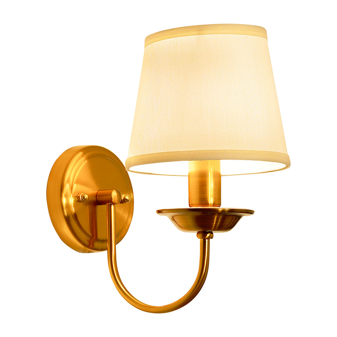 CADEN Single Light Antique Brass Finish Metal Wall Light
