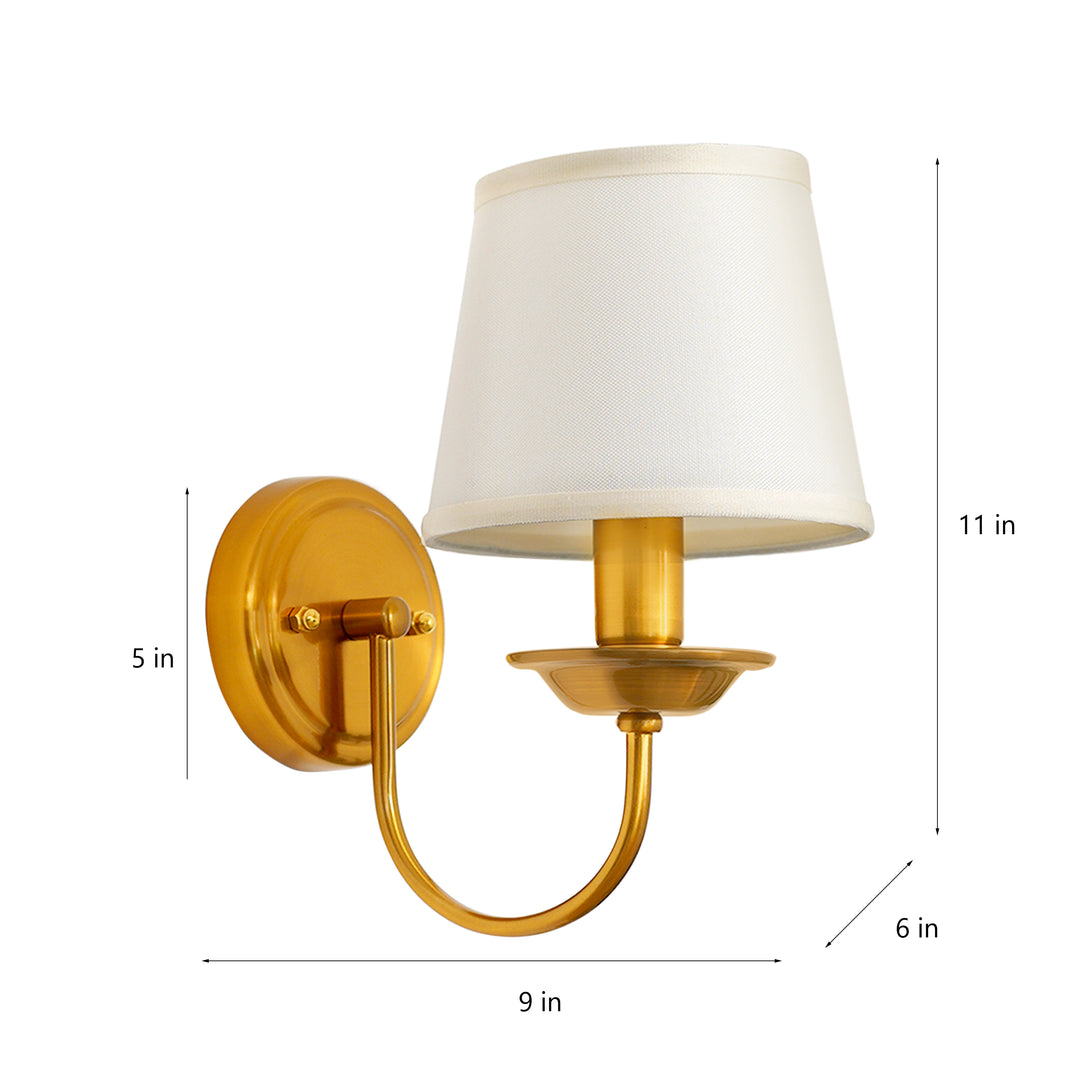CADEN Single Light Antique Brass Finish Metal Wall Light
