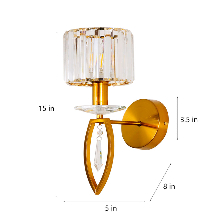 Harvey Single Light Glass and Metal Wall Light