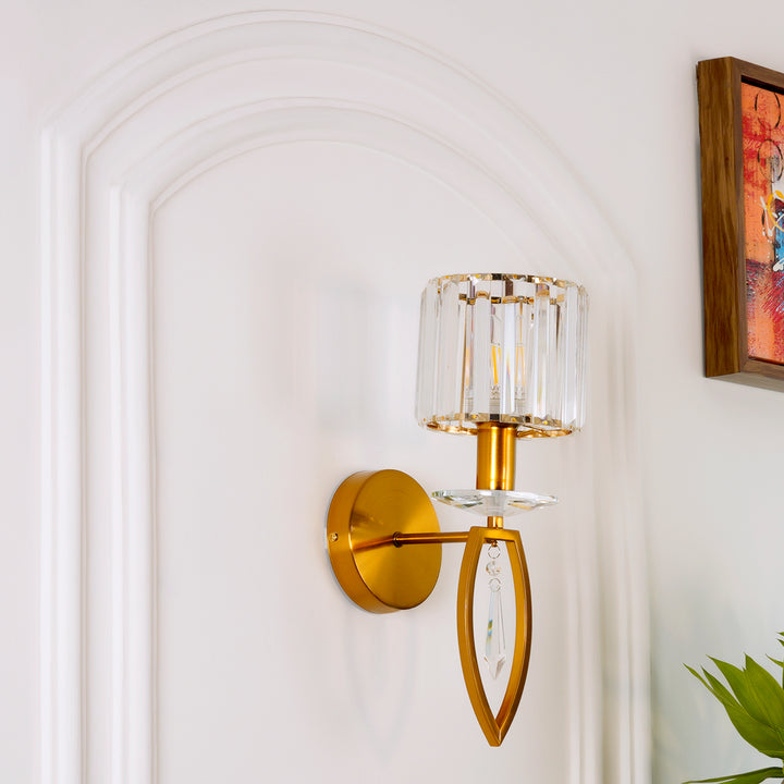 Harvey Single Light Glass and Metal Wall Light