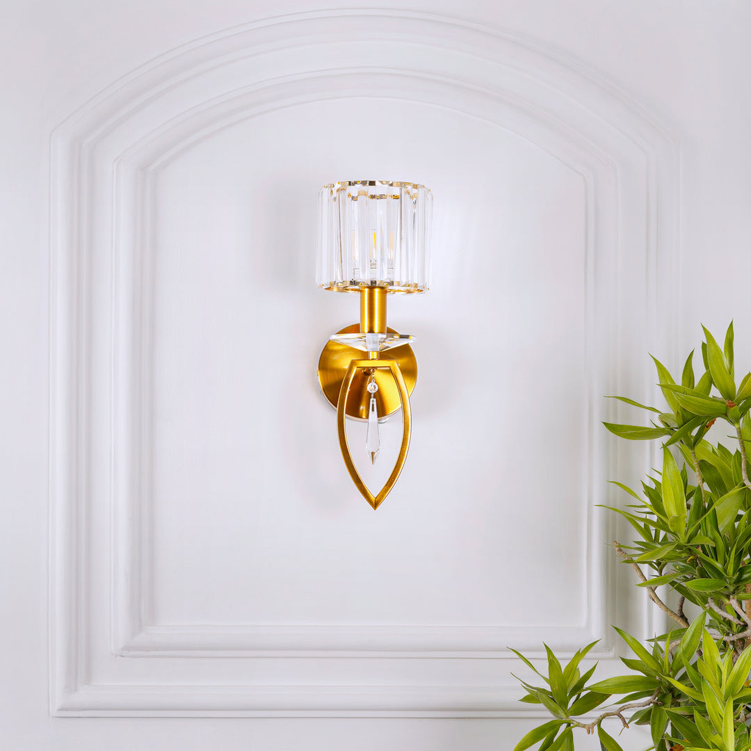 Harvey Single Light Glass and Metal Wall Light