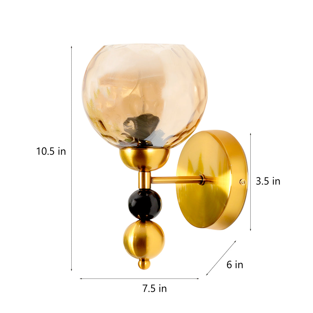 Harvey Single Arm Glass and Metal Wall Light