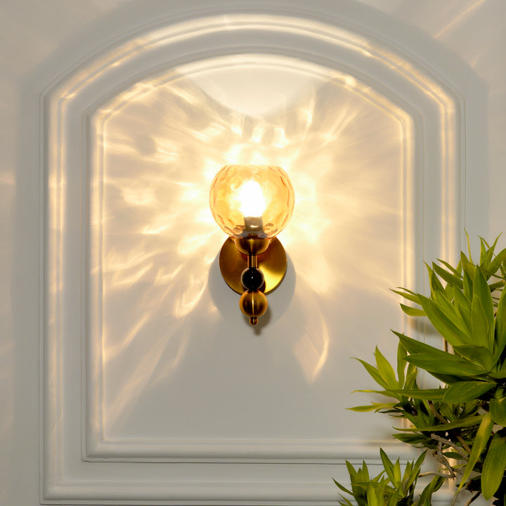 Harvey Single Arm Glass and Metal Wall Light