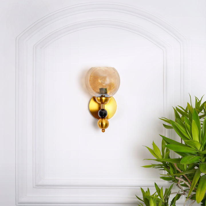 Harvey Single Arm Glass and Metal Wall Light