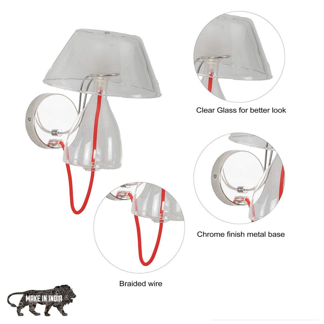 TYMVOU Single Light Glass Wall Lamp  Modern Table Lamp Shape Wall Light Fixture