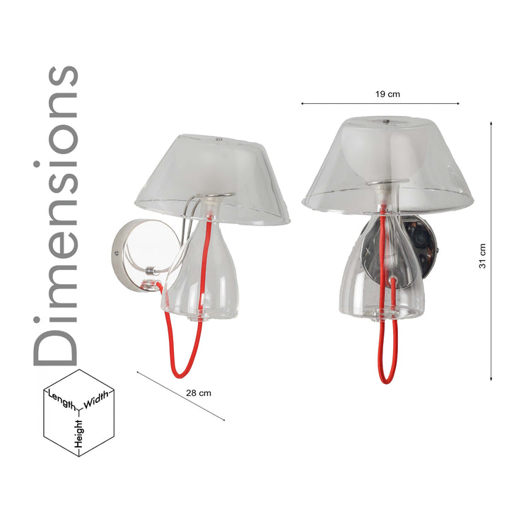 TYMVOU Single Light Glass Wall Lamp  Modern Table Lamp Shape Wall Light Fixture