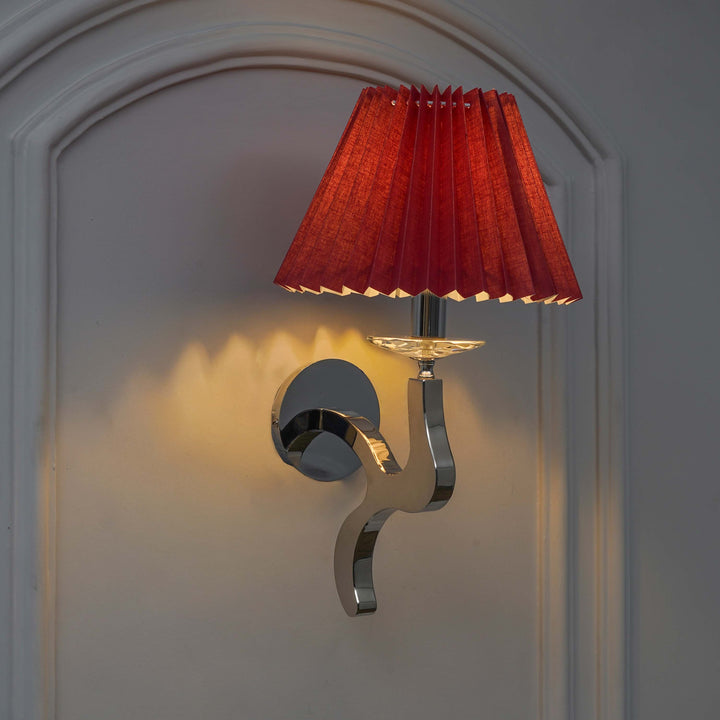 STAYTON Black Drum Shade Wall Light with Chrome Metal Body – Modern Decorative Wall Lamp for Bedroom, Living Room & Hotel Interiors