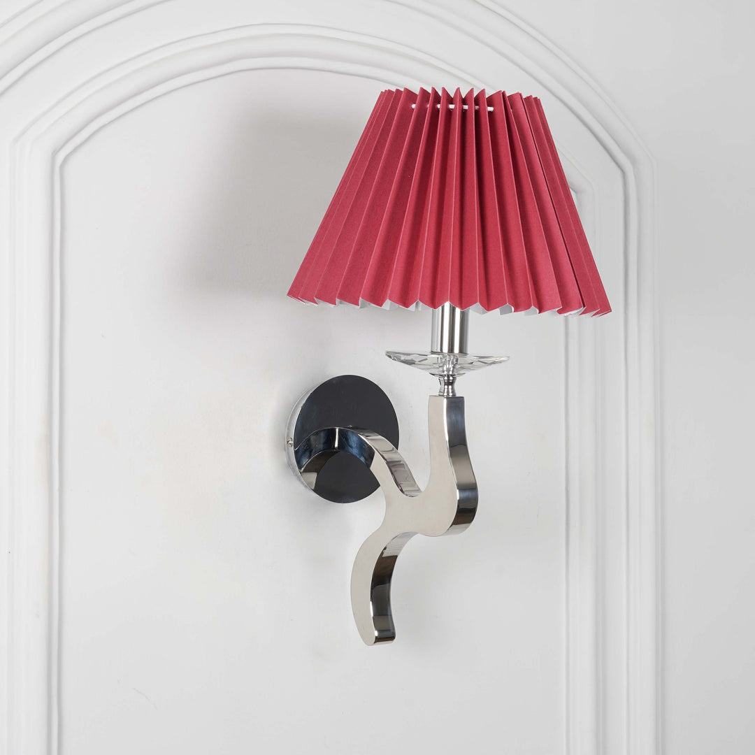 STAYTON Black Drum Shade Wall Light with Chrome Metal Body – Modern Decorative Wall Lamp for Bedroom, Living Room & Hotel Interiors