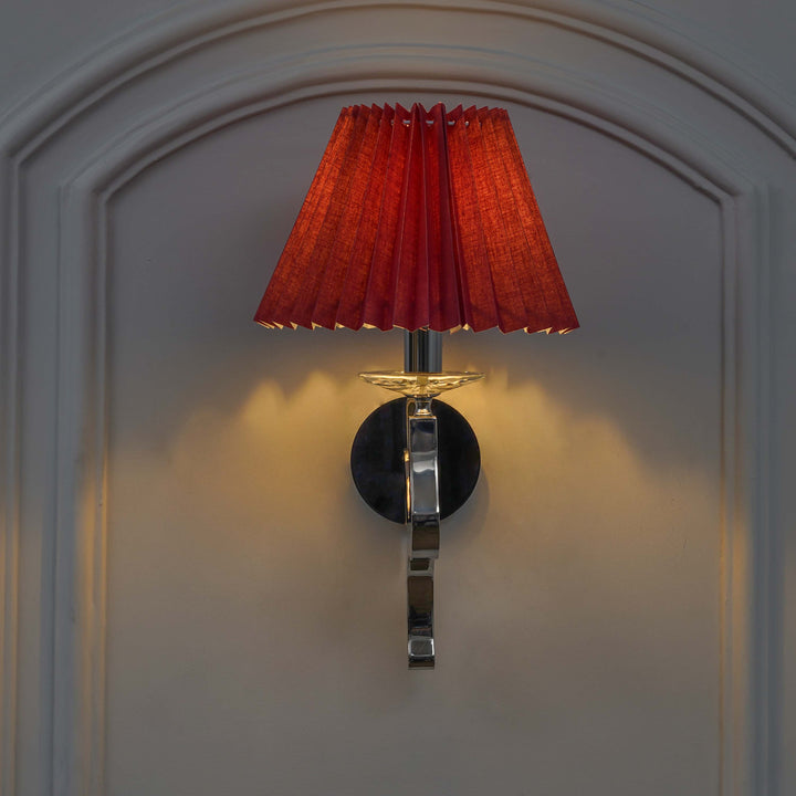 STAYTON Black Drum Shade Wall Light with Chrome Metal Body – Modern Decorative Wall Lamp for Bedroom, Living Room & Hotel Interiors