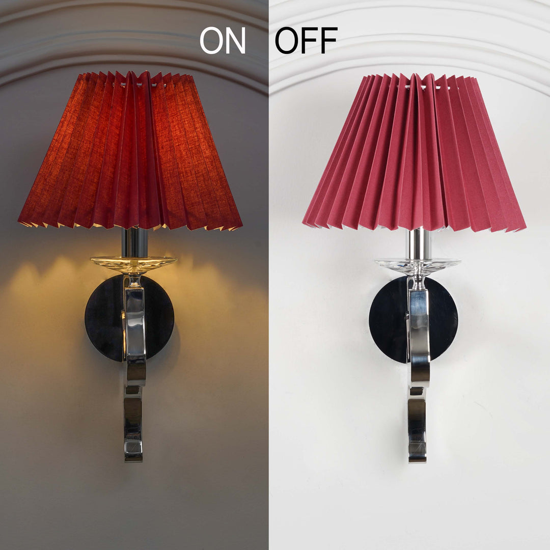 STAYTON Black Drum Shade Wall Light with Chrome Metal Body – Modern Decorative Wall Lamp for Bedroom, Living Room & Hotel Interiors