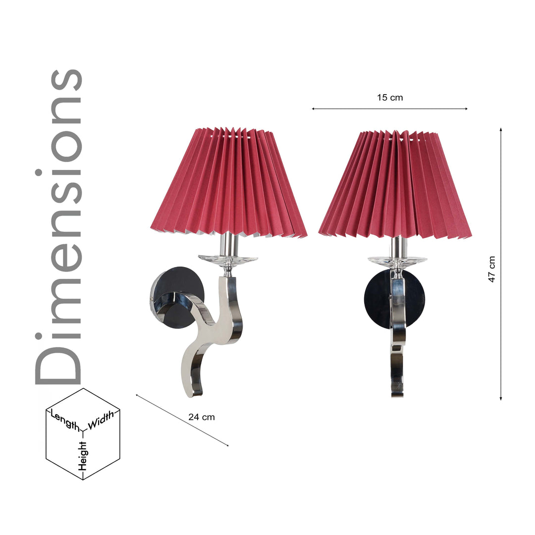 STAYTON Black Drum Shade Wall Light with Chrome Metal Body – Modern Decorative Wall Lamp for Bedroom, Living Room & Hotel Interiors