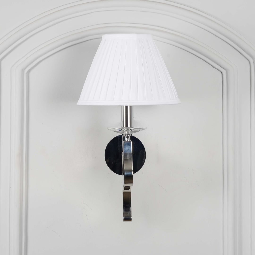 STAYTON Black Drum Shade Wall Light with Chrome Metal Body – Modern Decorative Wall Lamp for Bedroom, Living Room & Hotel Interiors