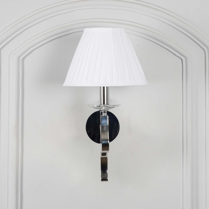 STAYTON Black Drum Shade Wall Light with Chrome Metal Body – Modern Decorative Wall Lamp for Bedroom, Living Room & Hotel Interiors