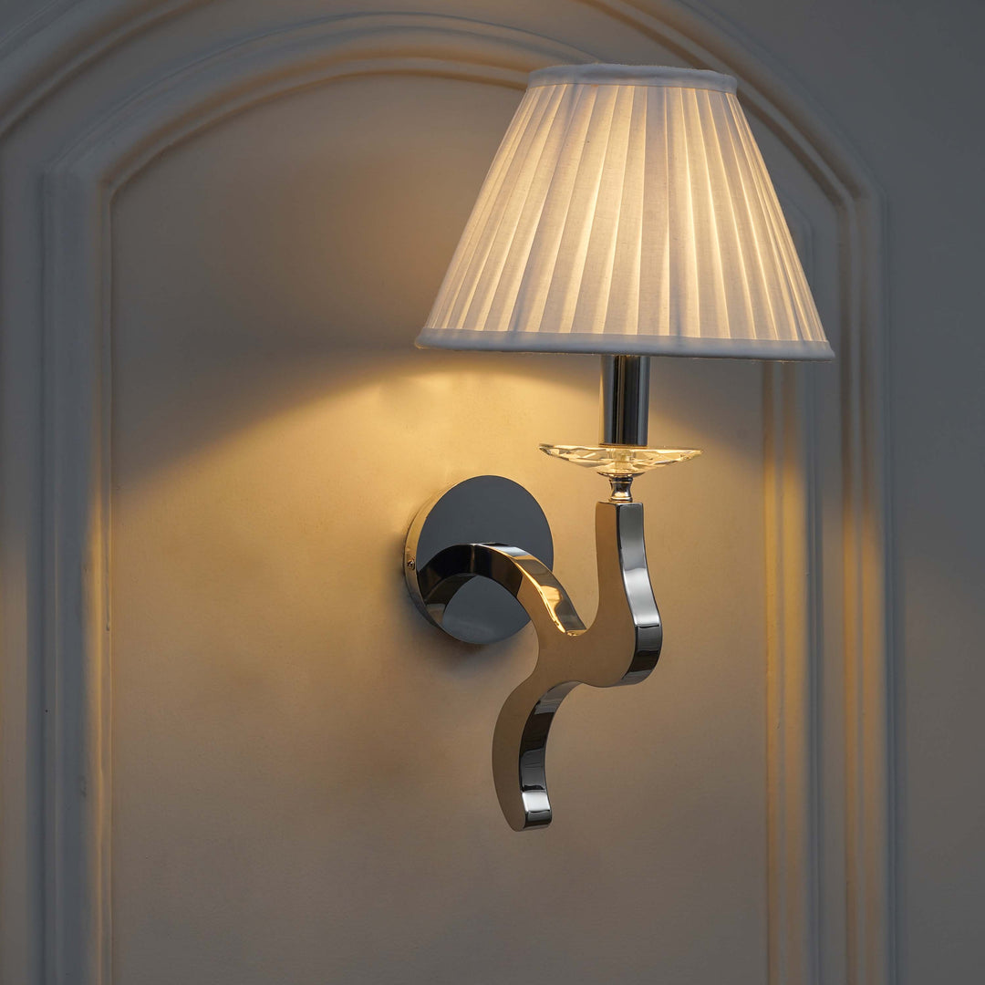 STAYTON Black Drum Shade Wall Light with Chrome Metal Body – Modern Decorative Wall Lamp for Bedroom, Living Room & Hotel Interiors