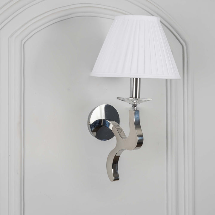 STAYTON Black Drum Shade Wall Light with Chrome Metal Body – Modern Decorative Wall Lamp for Bedroom, Living Room & Hotel Interiors