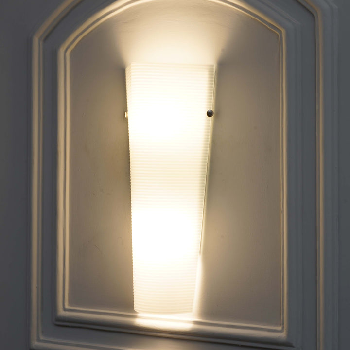 MITZI  Contemporary Decorative Indoor Wall Lamp with Frosted Tapered Ribbed Glass Shade