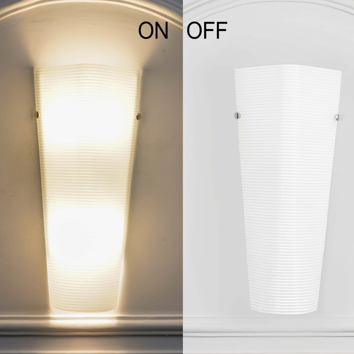 MITZI  Contemporary Decorative Indoor Wall Lamp with Frosted Tapered Ribbed Glass Shade