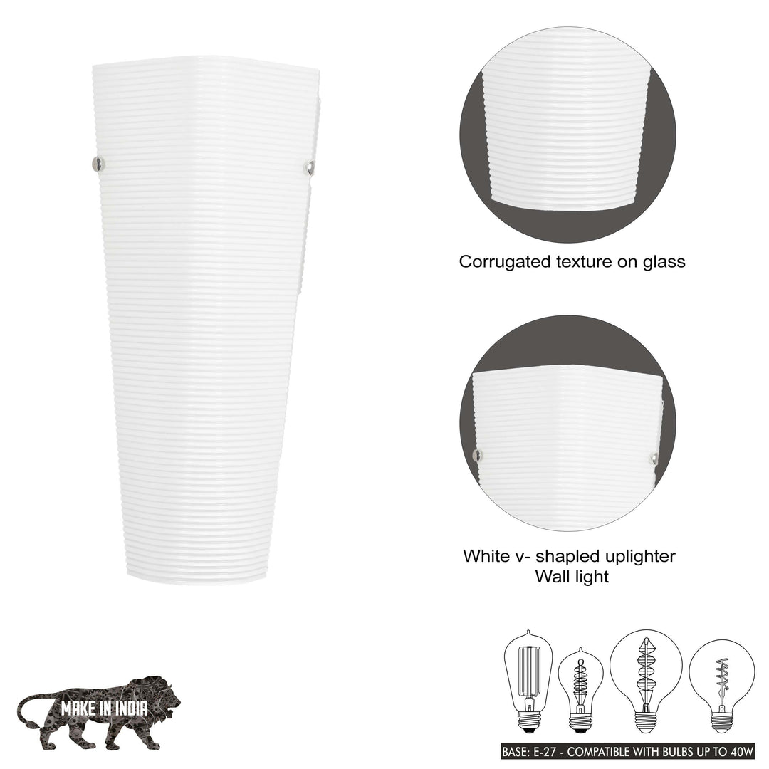 MITZI  Contemporary Decorative Indoor Wall Lamp with Frosted Tapered Ribbed Glass Shade