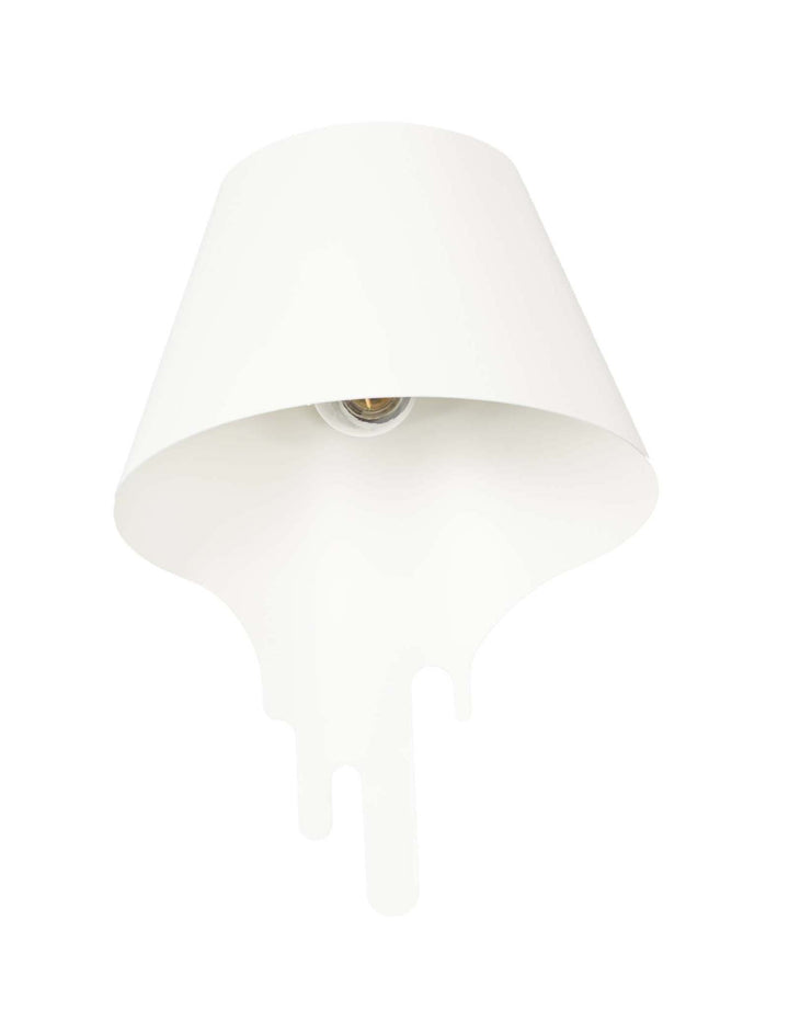 DRIPORA Modern White Wall Light with Abstract Drip Design – Decorative Powder Coated Metal Wall Lamp