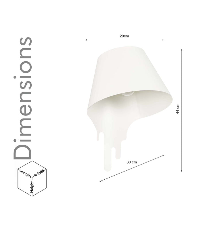 DRIPORA Modern White Wall Light with Abstract Drip Design – Decorative Powder Coated Metal Wall Lamp