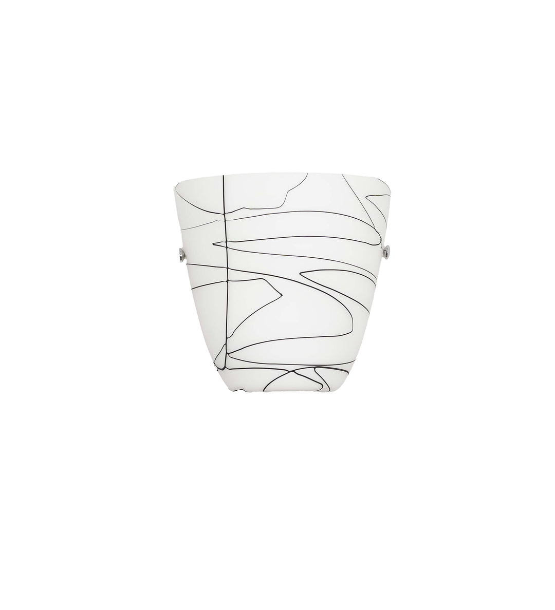 VELORA Frosted White Glass Uplighter Wall Light with Black Pattern – Modern Decorative Wall Lamp