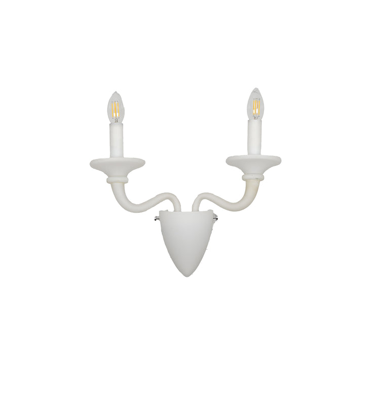 MALIBU Double Arm Wall Light with Frosted White Glass – Modern Decorative Wall Lamp for Bedroom, Living Room & Hallway (E14 Bulb Compatible)