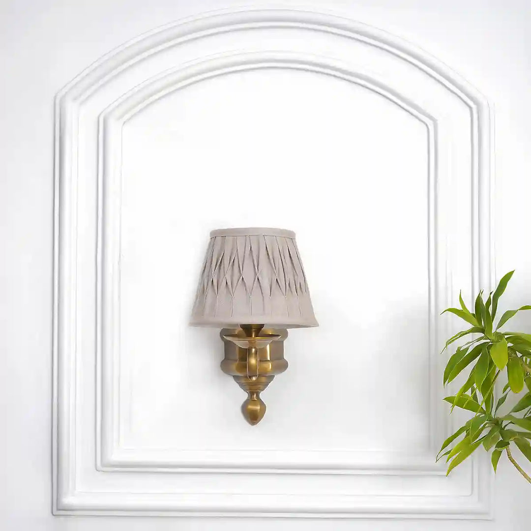 Soho Brass Single Shade Wall Light With Natural Linen Shade