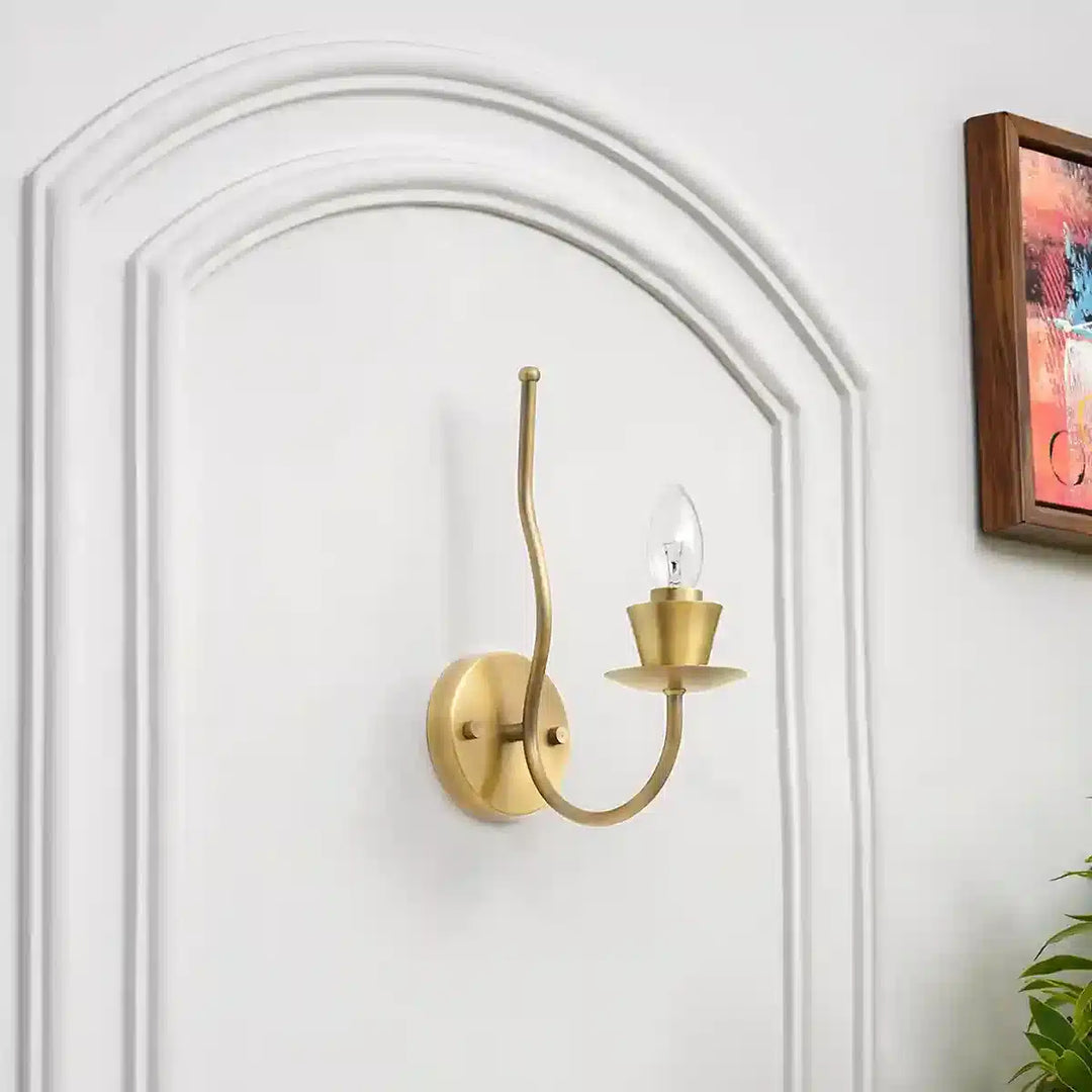 Elena Brass Single Shade Wall Light