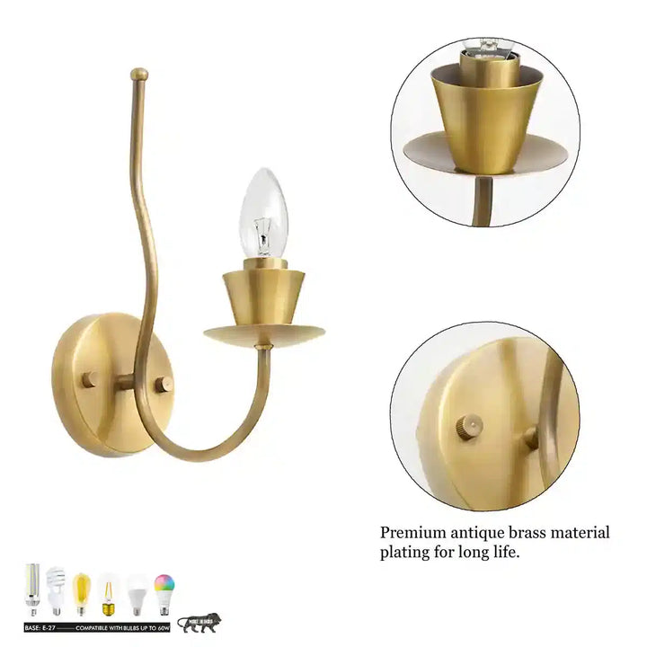 Elena Brass Single Shade Wall Light