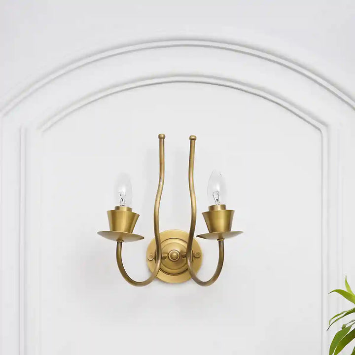 Elena Brass Double Shade Wall Light