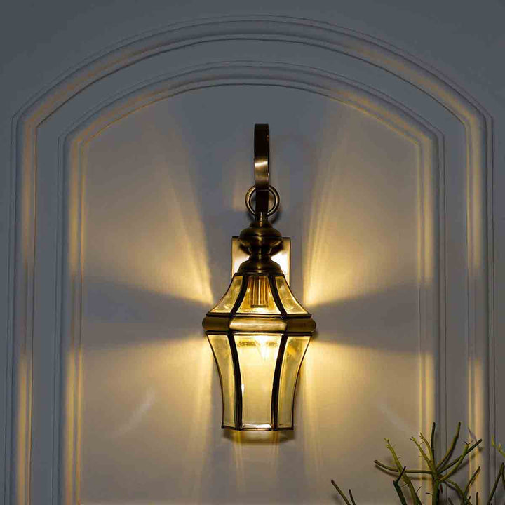 Terrace Brass and Glass Lantern Wall Light