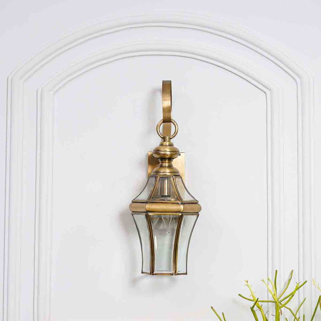 Terrace Brass and Glass Lantern Wall Light