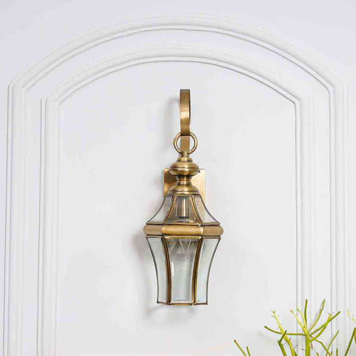 Terrace Brass and Glass Lantern Wall Light