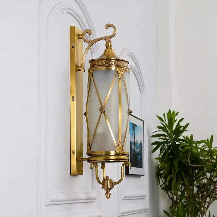 Guildhall Brass and Glass Wall Light