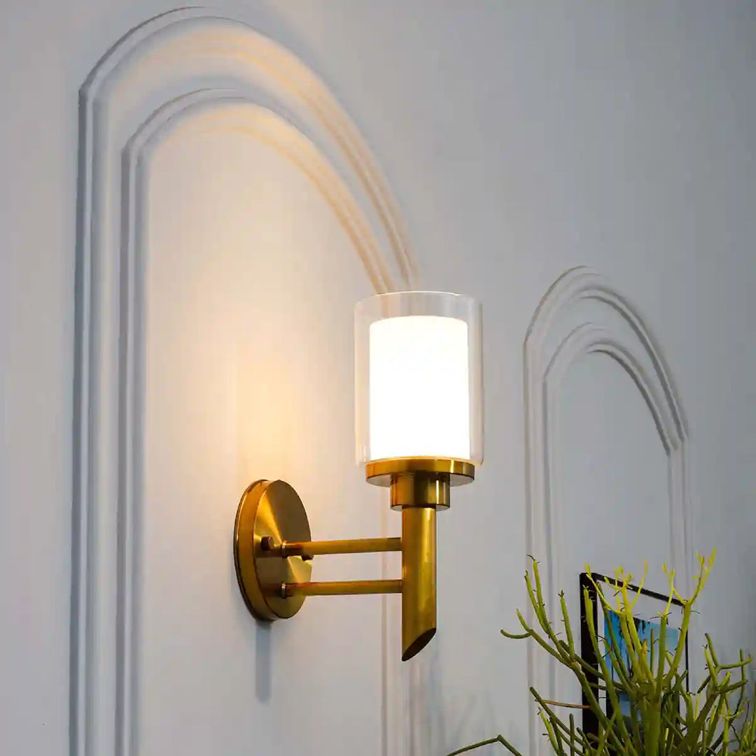 Endon Brass and Glass Wall Light