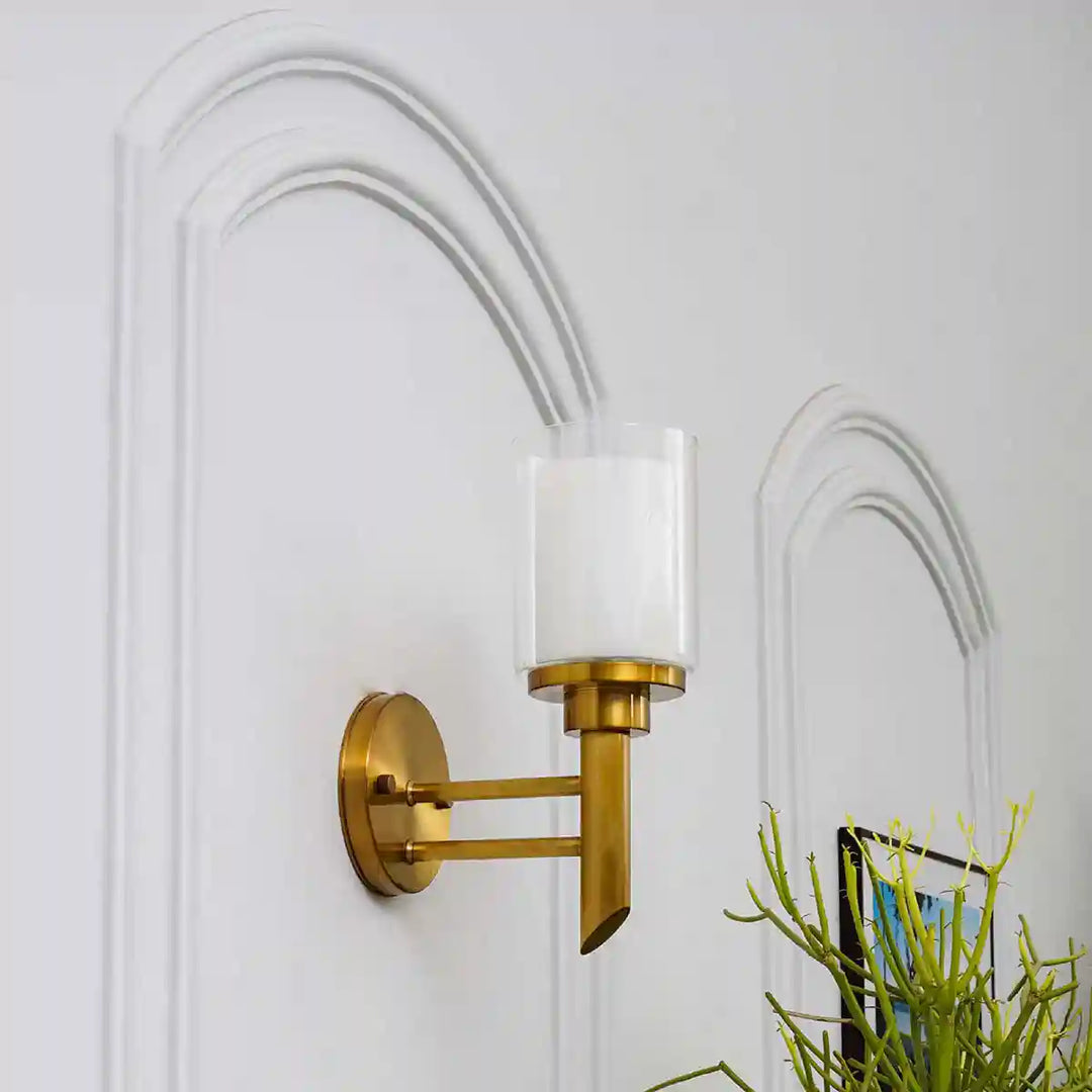 Endon Brass and Glass Wall Light