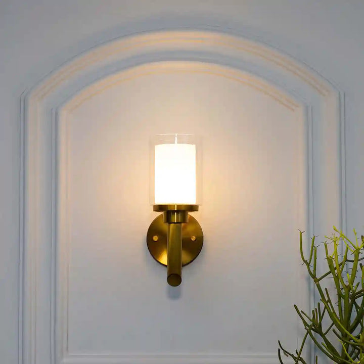 Endon Brass and Glass Wall Light