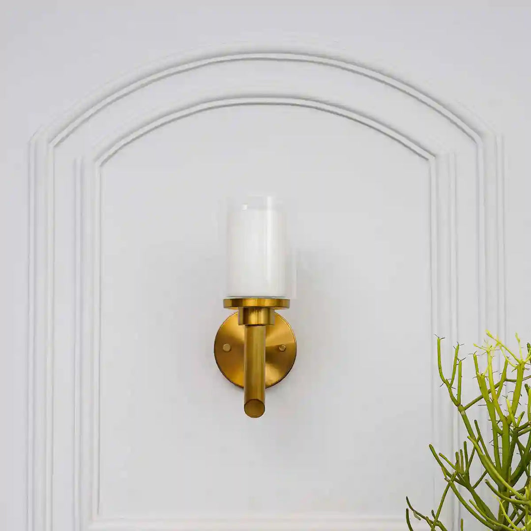 Endon Brass and Glass Wall Light