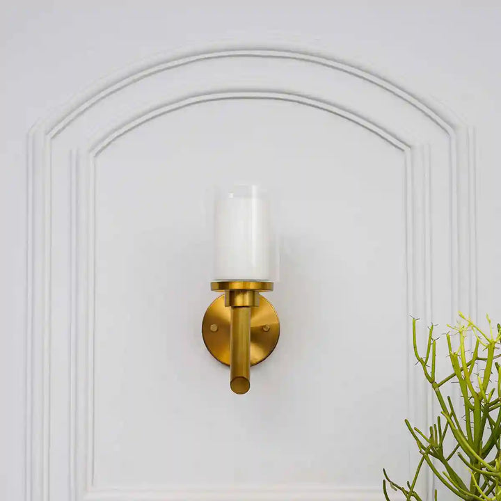 Endon Brass and Glass Wall Light