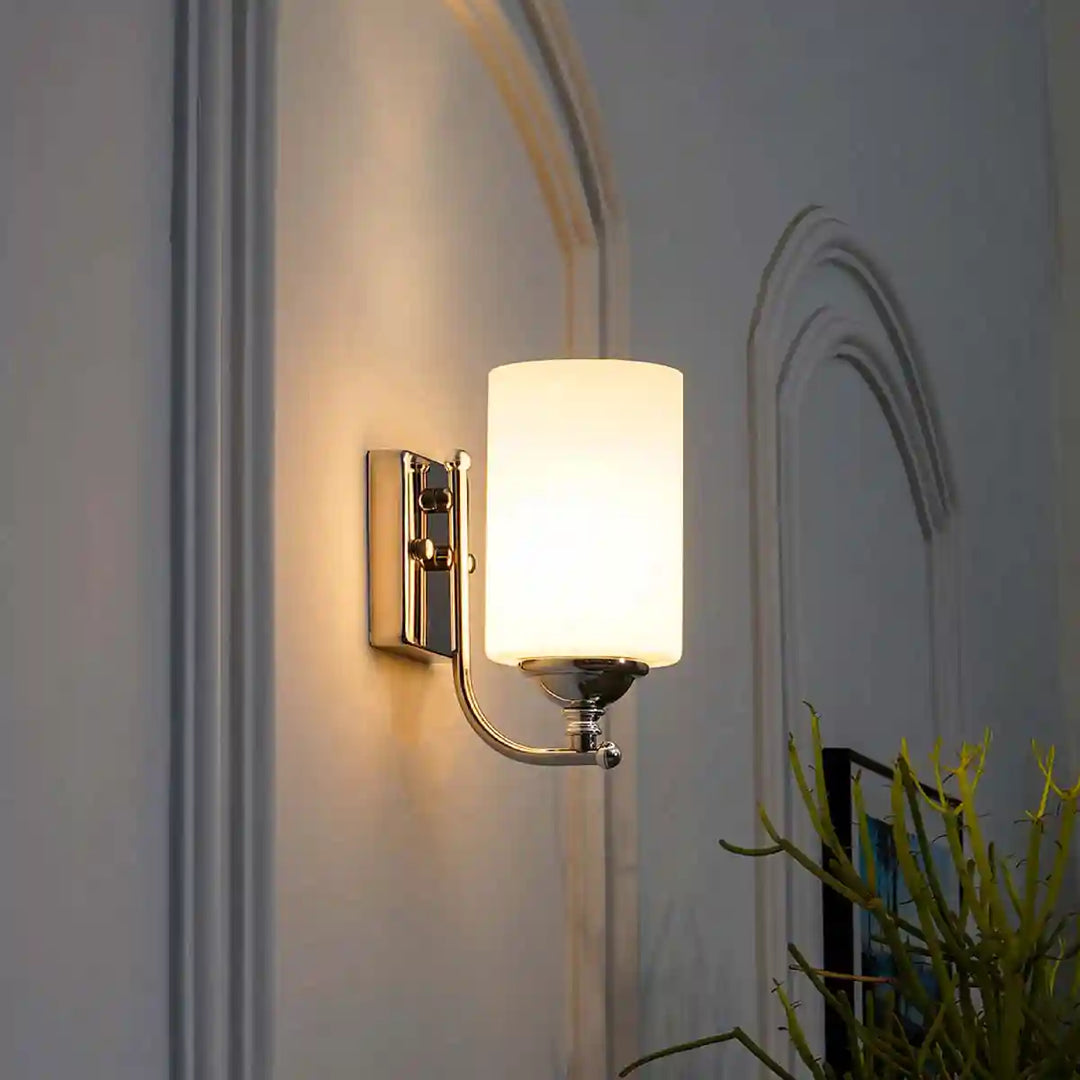 Talland Single Light Glass and Metal Wall Lamp