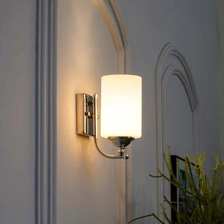 Talland Single Light Glass and Metal Wall Lamp