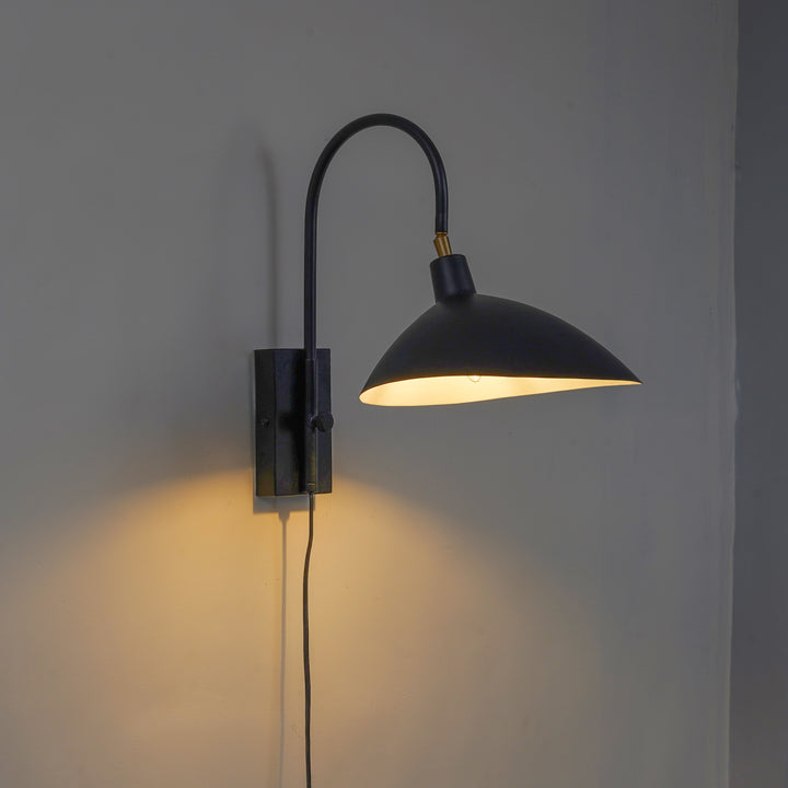 NOIR Modern Black Metal Adjustable Wall Light | Single Light E14 Holder Decorative Wall Sconce