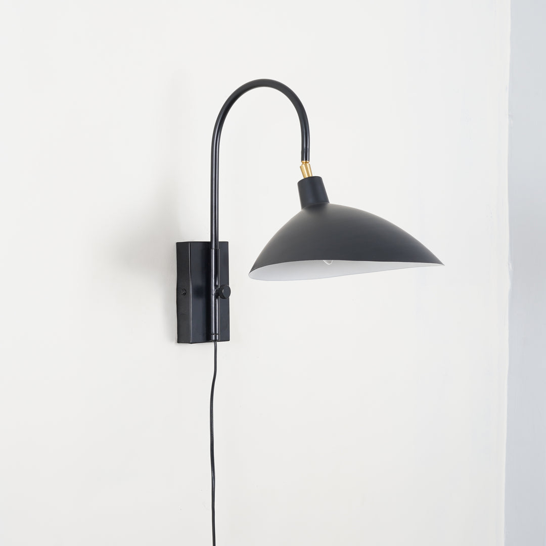 NOIR Modern Black Metal Adjustable Wall Light | Single Light E14 Holder Decorative Wall Sconce