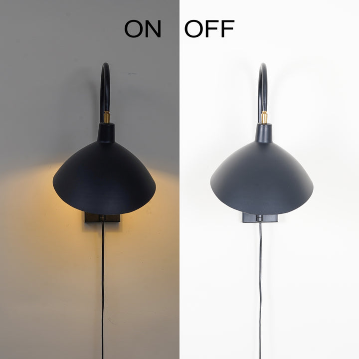 NOIR Modern Black Metal Adjustable Wall Light | Single Light E14 Holder Decorative Wall Sconce